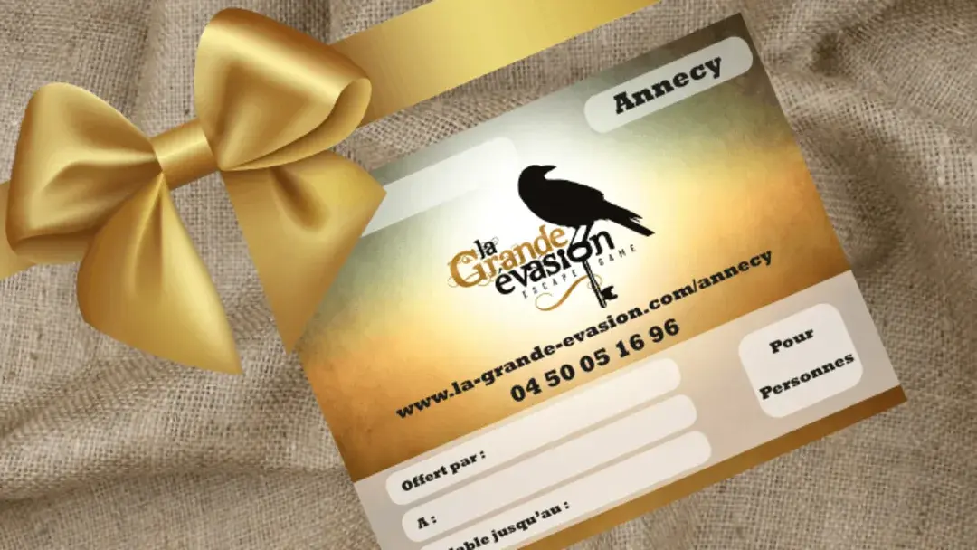 Bon cadeau escape game pour La Grande Évasion Annecy
