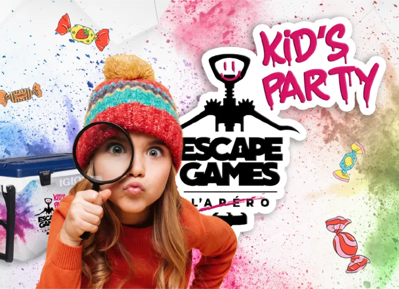 Petite fille joueuse avec loupe - Kid's Party Escape Game enfant - La Grande Évasion
