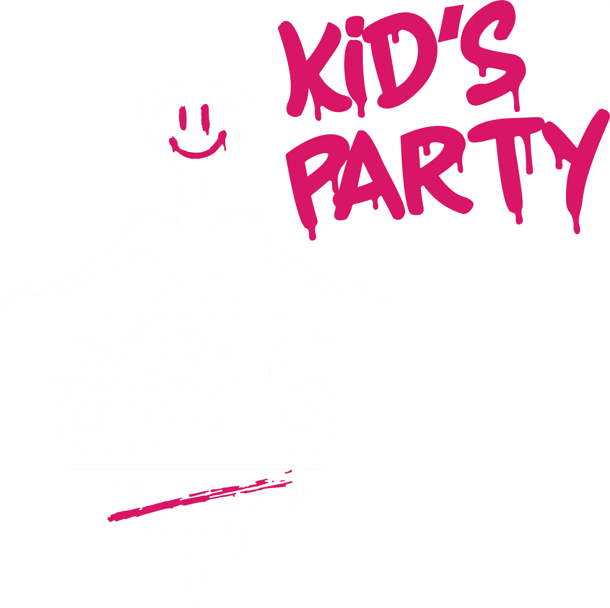 Logo Kid's Party blanc - Escape Game anniversaire enfant - La Grande Évasion